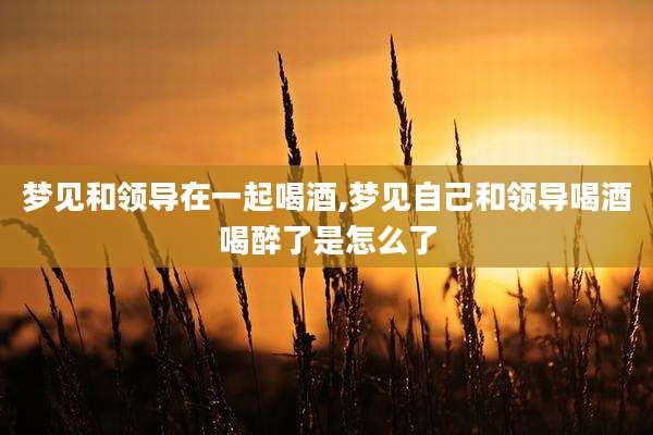 梦见和领导在一起喝酒,梦见自己和领导喝酒喝醉了是怎么了