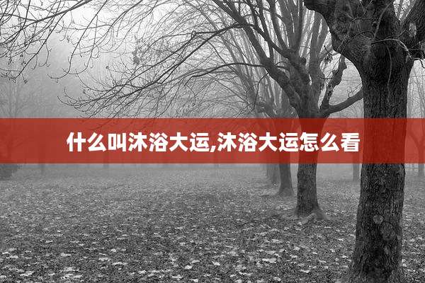 什么叫沐浴大运,沐浴大运怎么看