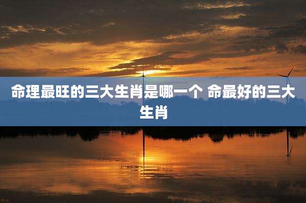 命理最旺的三大生肖是哪一个 命最好的三大生肖