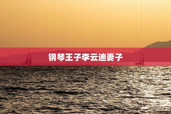 钢琴王子李云迪妻子
