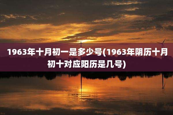 1963年十月初一是多少号(1963年阴历十月初十对应阳历是几号)