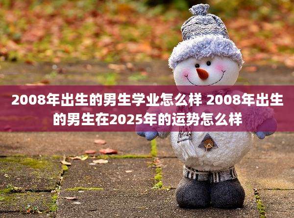 2008年出生的男生学业怎么样 2008年出生的男生在2025年的运势怎么样