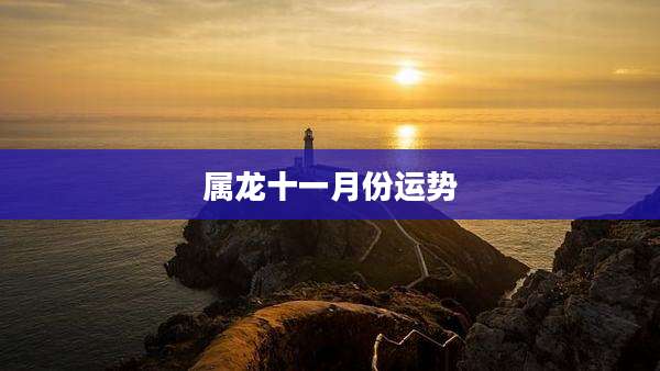属龙十一月份运势