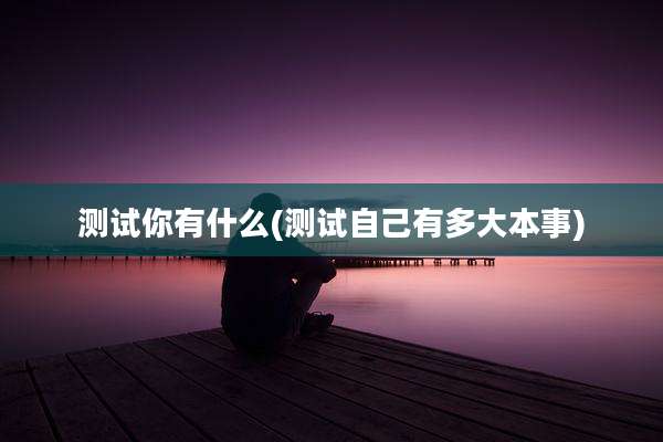 测试你有什么(测试自己有多大本事)