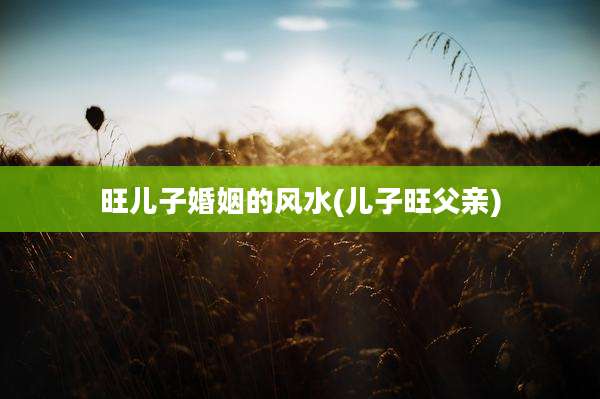 旺儿子婚姻的风水(儿子旺父亲)