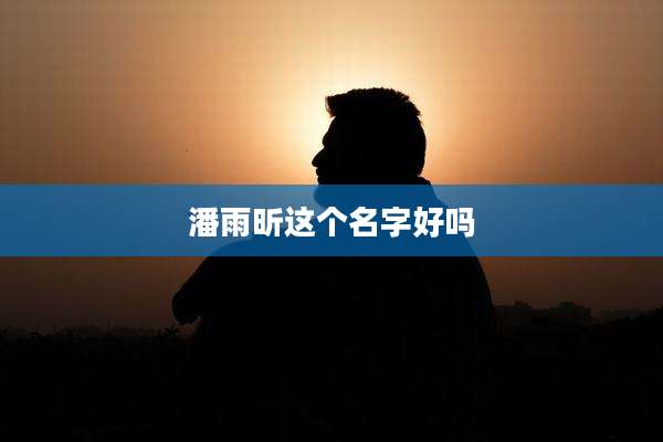 潘雨昕这个名字好吗