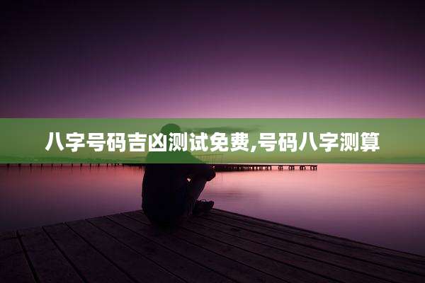 八字号码吉凶测试免费,号码八字测算