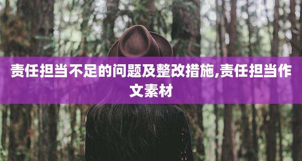 责任担当不足的问题及整改措施,责任担当作文素材
