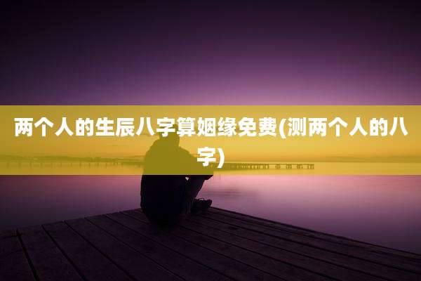 两个人的生辰八字算姻缘免费(测两个人的八字)