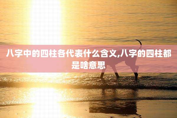 八字中的四柱各代表什么含义,八字的四柱都是啥意思