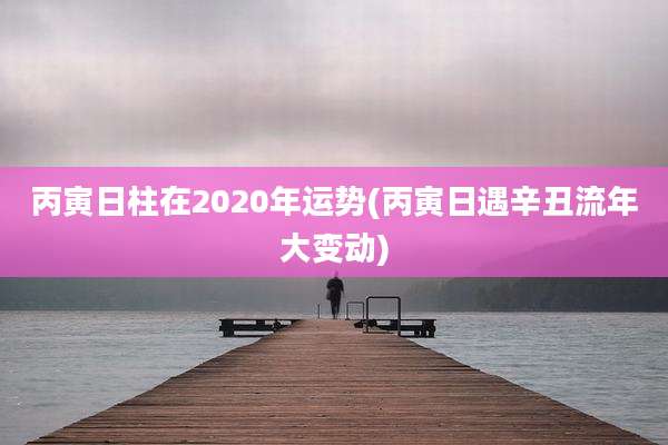 丙寅日柱在2020年运势(丙寅日遇辛丑流年大变动)