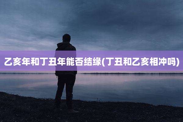 乙亥年和丁丑年能否结缘(丁丑和乙亥相冲吗)