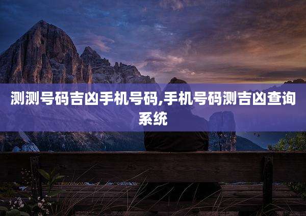 测测号码吉凶手机号码,手机号码测吉凶查询系统
