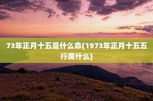 73年正月十五是什么命(1973年正月十五五行属什么)