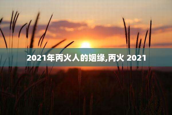 2021年丙火人的姻缘,丙火 2021