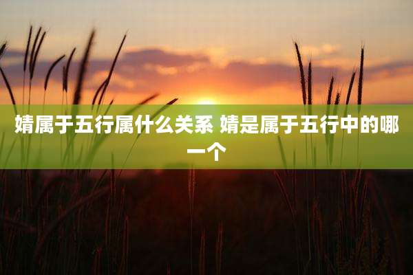 婧属于五行属什么关系 婧是属于五行中的哪一个