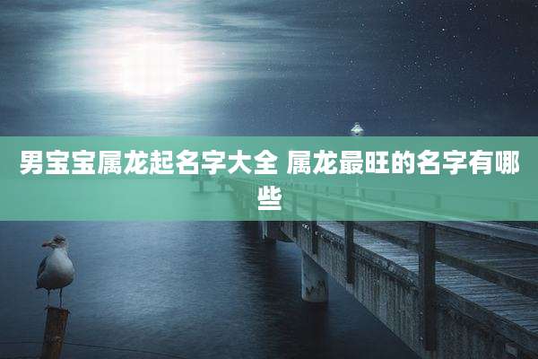 男宝宝属龙起名字大全 属龙最旺的名字有哪些