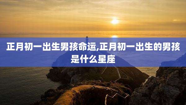 正月初一出生男孩命运,正月初一出生的男孩是什么星座