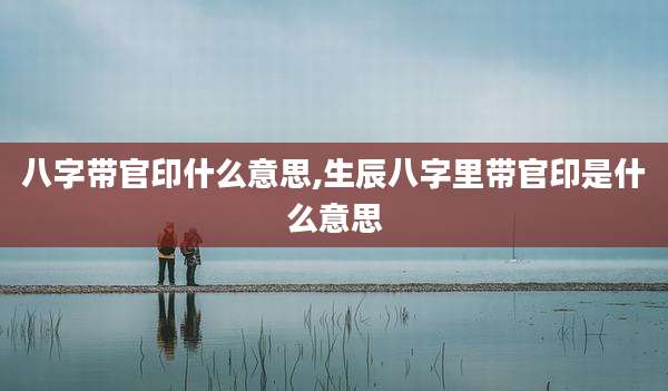 八字带官印什么意思,生辰八字里带官印是什么意思