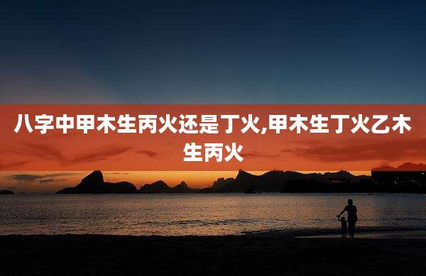 八字中甲木生丙火还是丁火,甲木生丁火乙木生丙火