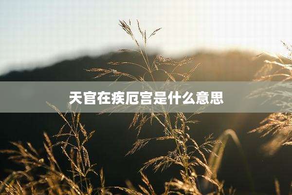 天官在疾厄宫是什么意思