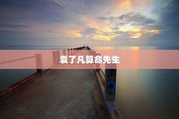 袁了凡算命先生