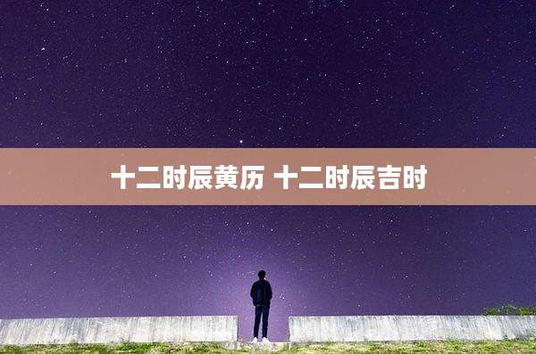 十二时辰黄历 十二时辰吉时