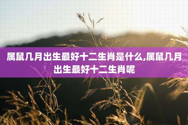 属鼠几月出生最好十二生肖是什么,属鼠几月出生最好十二生肖呢