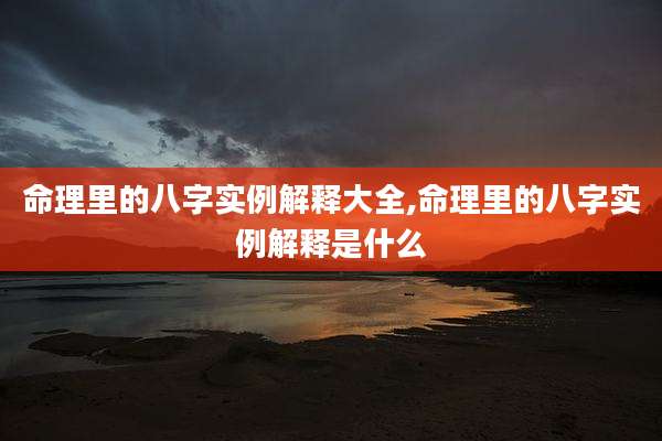 命理里的八字实例解释大全,命理里的八字实例解释是什么