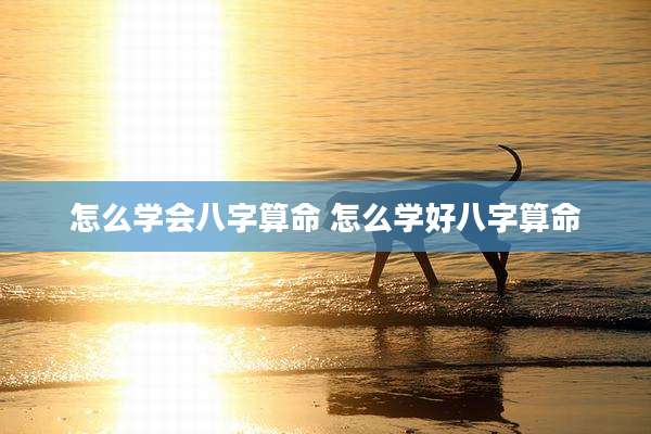 怎么学会八字算命 怎么学好八字算命