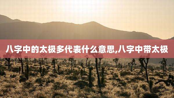 八字中的太极多代表什么意思,八字中带太极