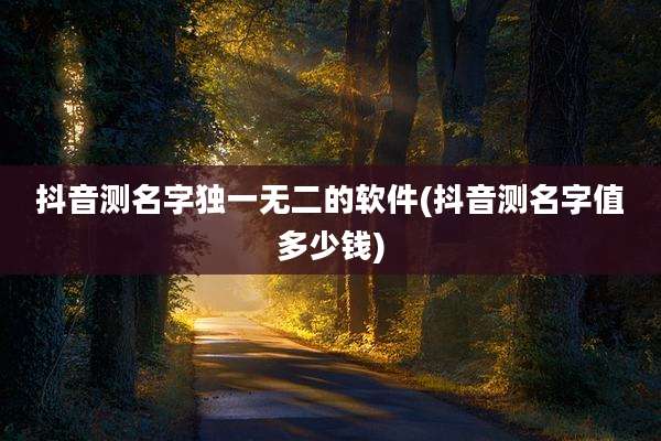 抖音测名字独一无二的软件(抖音测名字值多少钱)