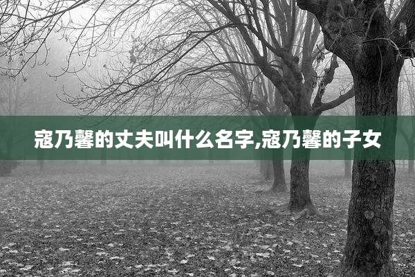 寇乃馨的丈夫叫什么名字,寇乃馨的子女