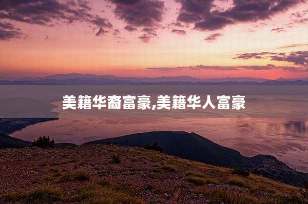 美籍华裔富豪,美籍华人富豪