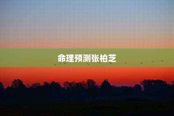 命理预测张柏芝