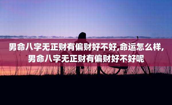男命八字无正财有偏财好不好,命运怎么样,男命八字无正财有偏财好不好呢