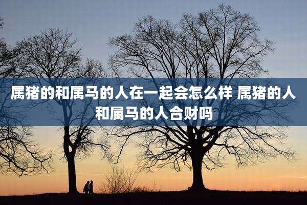 属猪的和属马的人在一起会怎么样 属猪的人和属马的人合财吗