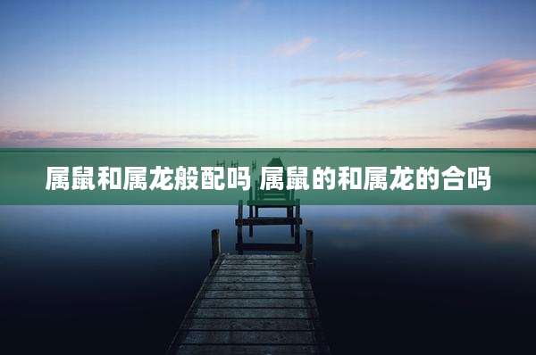 属鼠和属龙般配吗 属鼠的和属龙的合吗