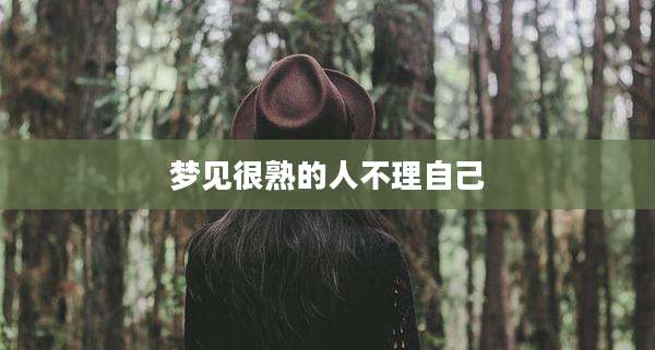 梦见很熟的人不理自己
