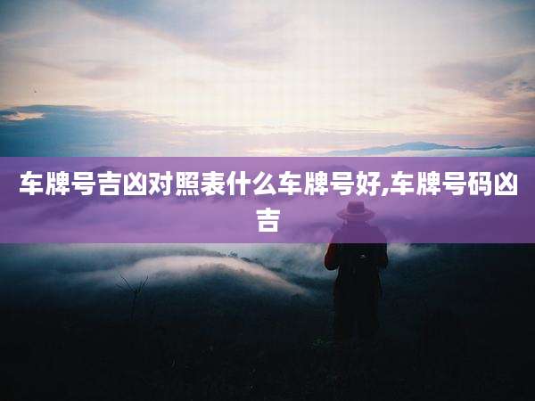 车牌号吉凶对照表什么车牌号好,车牌号码凶吉