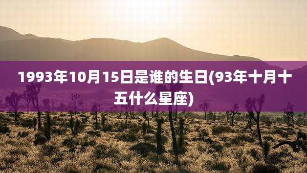 1993年10月15日是谁的生日(93年十月十五什么星座)