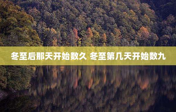 冬至后那天开始数久 冬至第几天开始数九