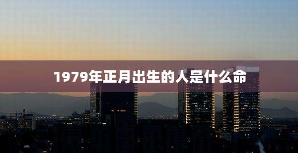 1979年正月出生的人是什么命