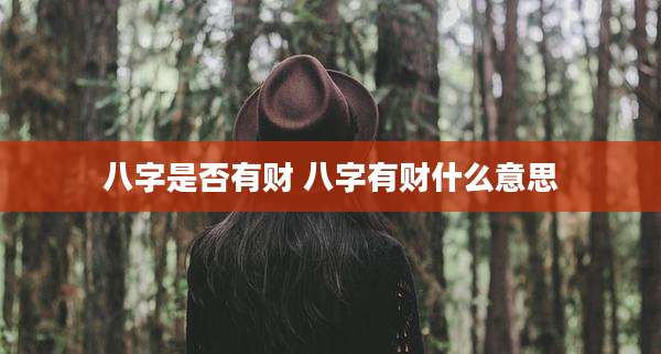 八字是否有财 八字有财什么意思