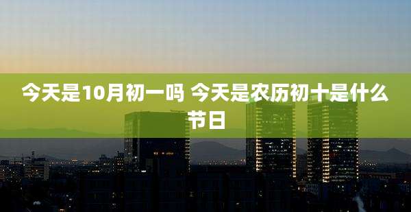 今天是10月初一吗 今天是农历初十是什么节日
