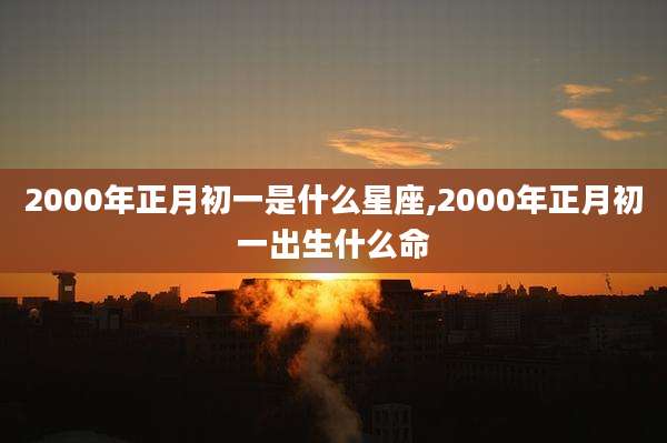 2000年正月初一是什么星座,2000年正月初一出生什么命