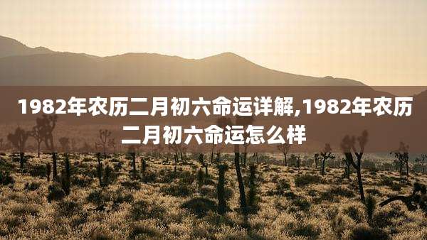 1982年农历二月初六命运详解,1982年农历二月初六命运怎么样