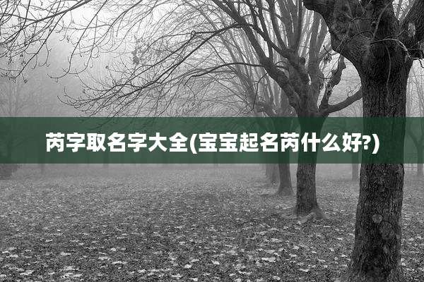 芮字取名字大全(宝宝起名芮什么好?)