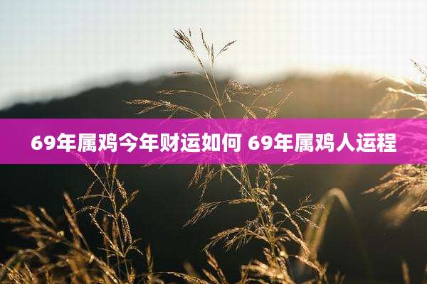 69年属鸡今年财运如何 69年属鸡人运程