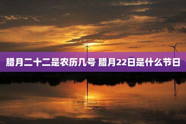 腊月二十二是农历几号 腊月22日是什么节日